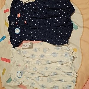 NWzt 2 piece Carter's romper set 12m